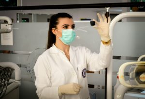 A woman inside laboratory