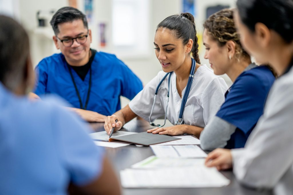 Medical staff talking