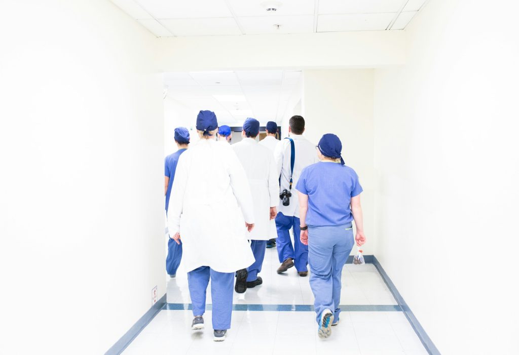 Group of doctors walking